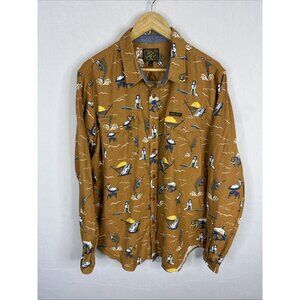 Dark Seas Loser Machine Co Mens L Surf Print Button Shirt Cotton Sexy Women
